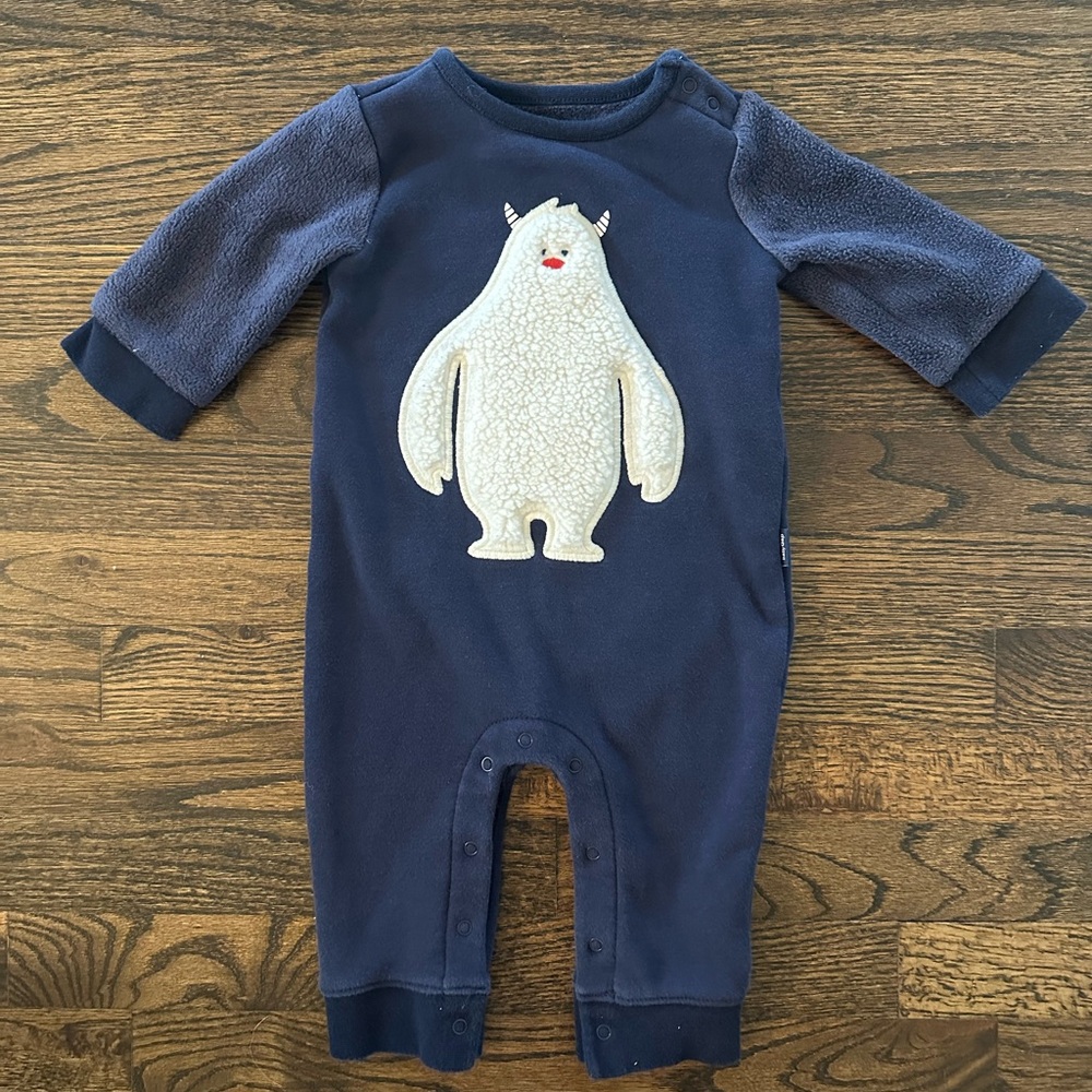 BABY GAP Winter Jumpsuit Warm Fleece Lined Romper Sleeper 3-6 Month Soft Cozy